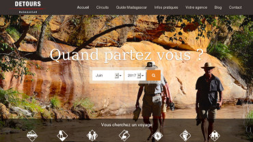 Page d'accueil du site : Detours Madagascar