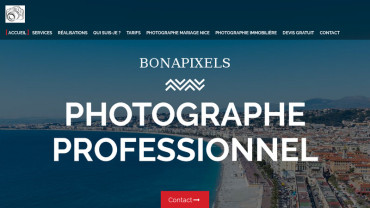 Page d'accueil du site : Bonapixels