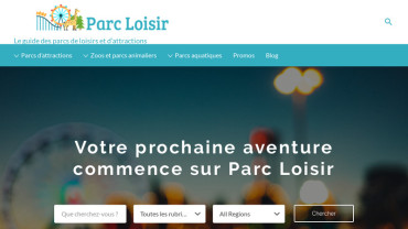 Page d'accueil du site : Parc Loisir