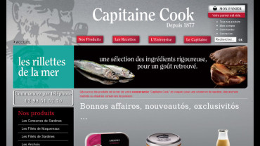 Page d'accueil du site : Capitaine Cook
