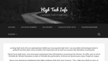 Page d'accueil du site : High Tech Info