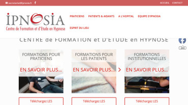 Page d'accueil du site : Ipnosia