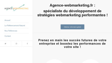 Page d'accueil du site : Agence Webmarketing