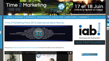 Page d'accueil du site : Time2marketing.fr