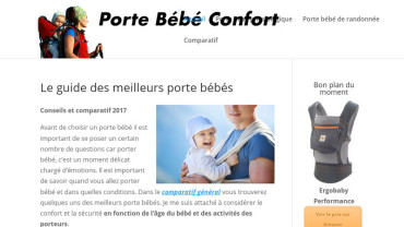 Page d'accueil du site : Porte bébé confort