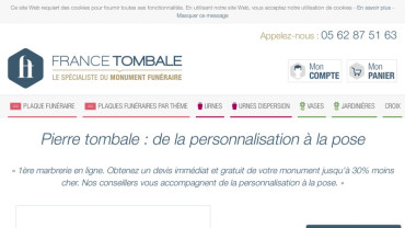 Page d'accueil du site : France Tombale