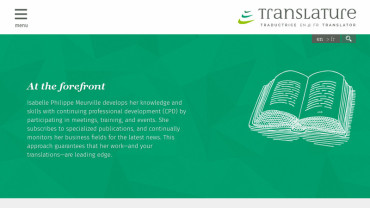 Page d'accueil du site : Translature