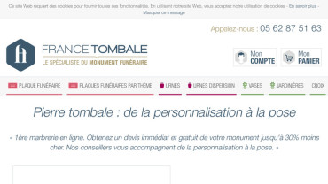 Page d'accueil du site : France Tombale