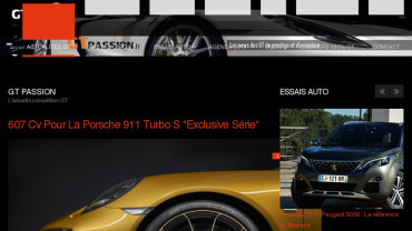 Page d'accueil du site : GT Passion