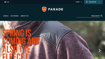 Page d'accueil du site : Parade