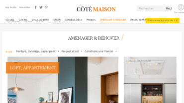 Page d'accueil du site : Cotemaison.fr