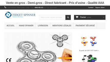 Page d'accueil du site : Fidget Spinner France