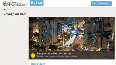 Page d'accueil du site : Voyage brésil 