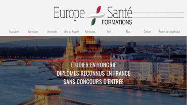 Page d'accueil du site : Europe Santé Formations