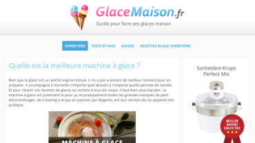 Page d'accueil du site : GlaceMaison.fr