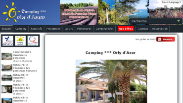 Page d'accueil du site : Camping Orly d'Azur
