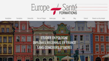 Page d'accueil du site : Europe Santé Formations