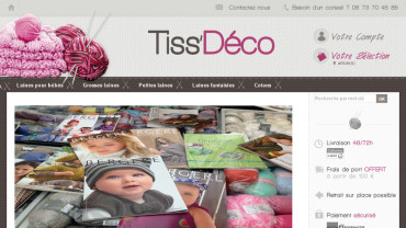 Page d'accueil du site : Tissdeco