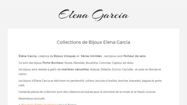 Page d'accueil du site : Elena Garcia