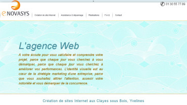 Page d'accueil du site : E-novasys