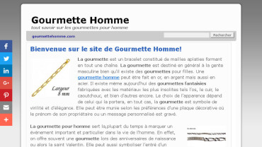 Page d'accueil du site : Gourmette Homme