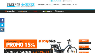 Page d'accueil du site : Urgence e-Bikes