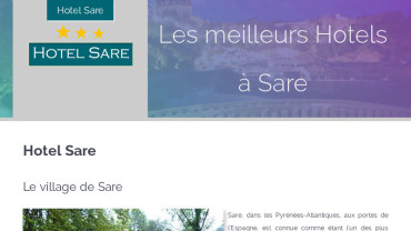 Page d'accueil du site : Hôtel Sare