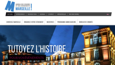 Page d'accueil du site : Bureau des Congrès et des Evènements de Marseille