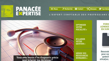 Page d'accueil du site : Panacée Expertise