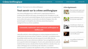 Page d'accueil du site : Crème Antigongique