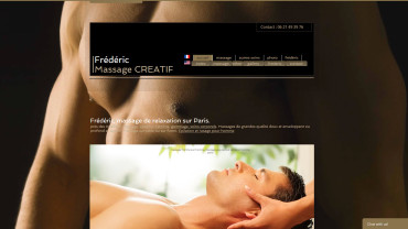 Page d'accueil du site : Frédéric Massage Créatif