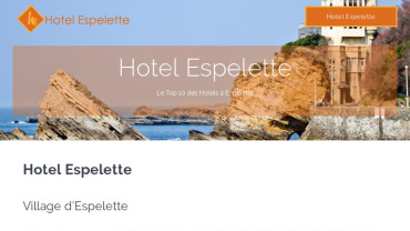Page d'accueil du site : Hôtel Espelette