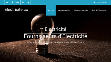 Page d'accueil du site : Electricite.co