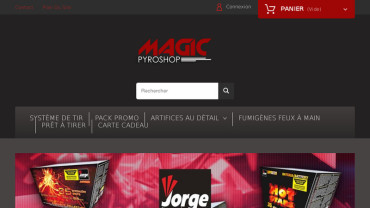 Page d'accueil du site : Magic Pyroshop