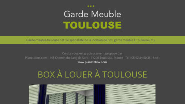 Page d'accueil du site : Garde meuble Toulouse