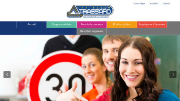 Page d'accueil du site : Auto école Trassard