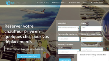 Page d'accueil du site : BDL Chauffeur Paris