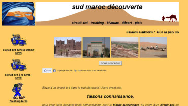 Page d'accueil du site : Sud Maroc decouverte