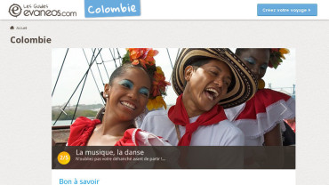 Page d'accueil du site : Voyage Colombie 