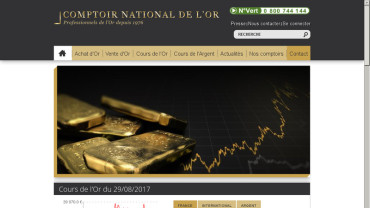 Page d'accueil du site : Gold