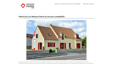 Page d'accueil du site : Maisons Pierre