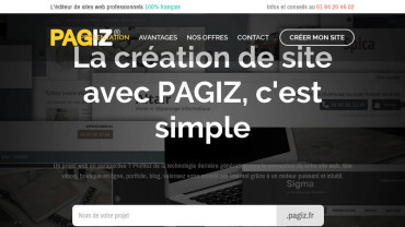 Page d'accueil du site : PAGIZ