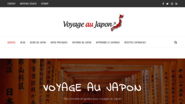 Page d'accueil du site : Voyage Japon