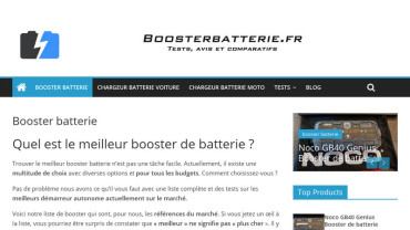 Page d'accueil du site : Booster de batterie