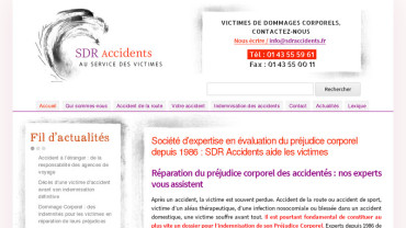 Page d'accueil du site : SDR Accidents