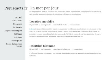 Page d'accueil du site : Piquemots.fr