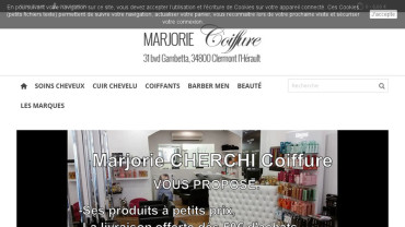 Page d'accueil du site : Marjorie Coiffure