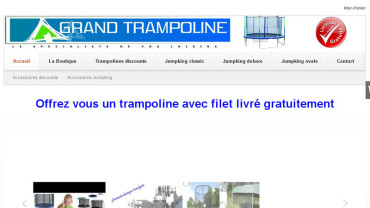 Page d'accueil du site : Grand trampoline