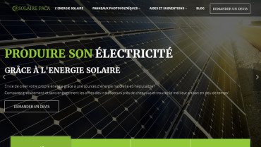 Page d'accueil du site : Energie Solaire PACA