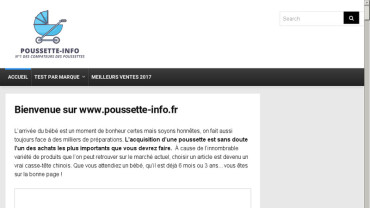 Page d'accueil du site : Poussette Info